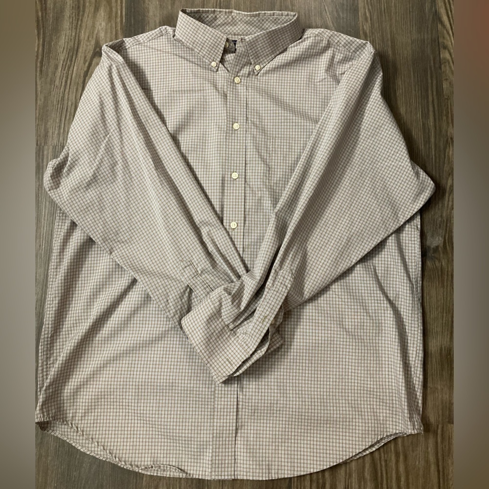 Roundtree‎ & Yorke TravelSmart Tan XL Button Down Shirt